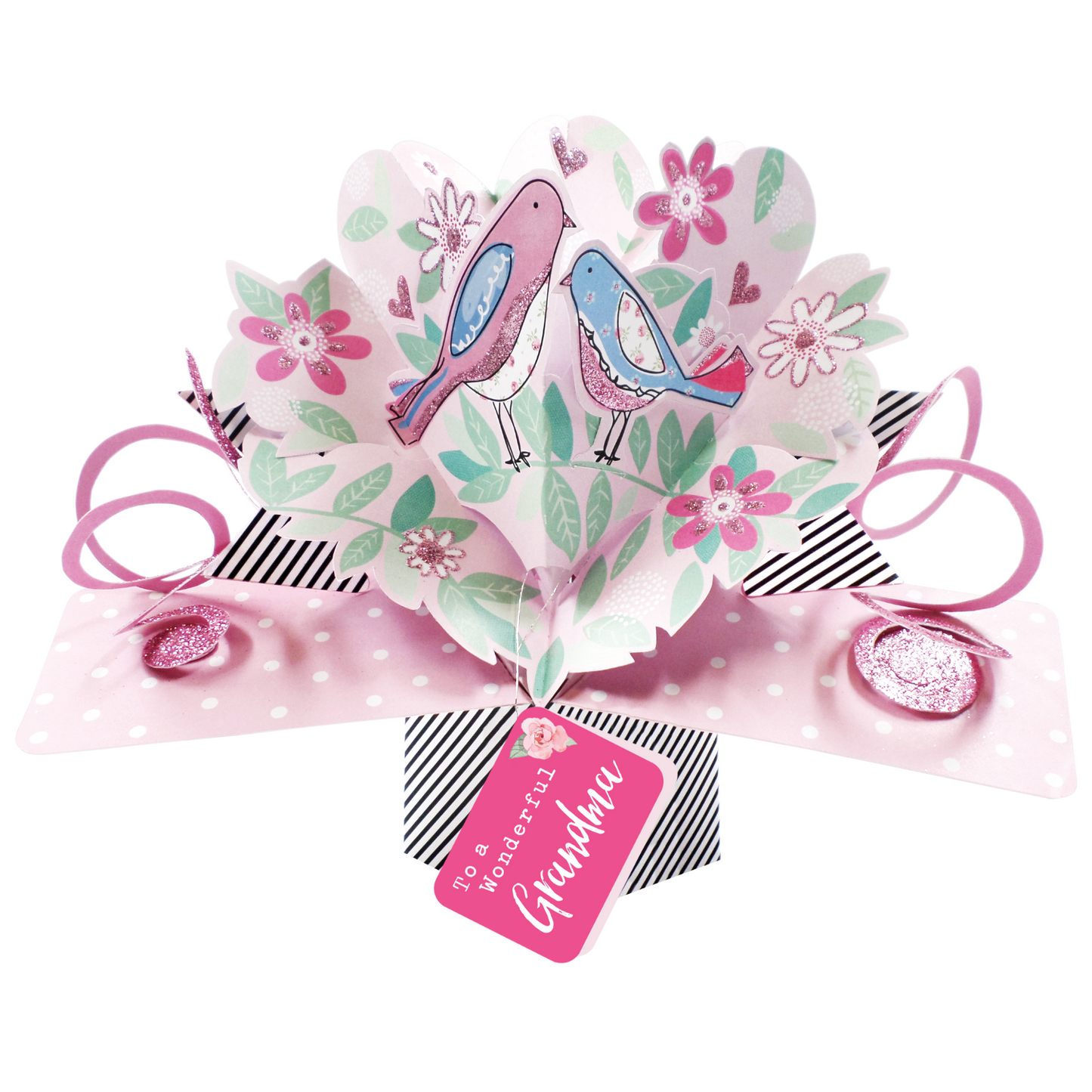 Wonderful Grandma Pretty Birds Pop Up Card