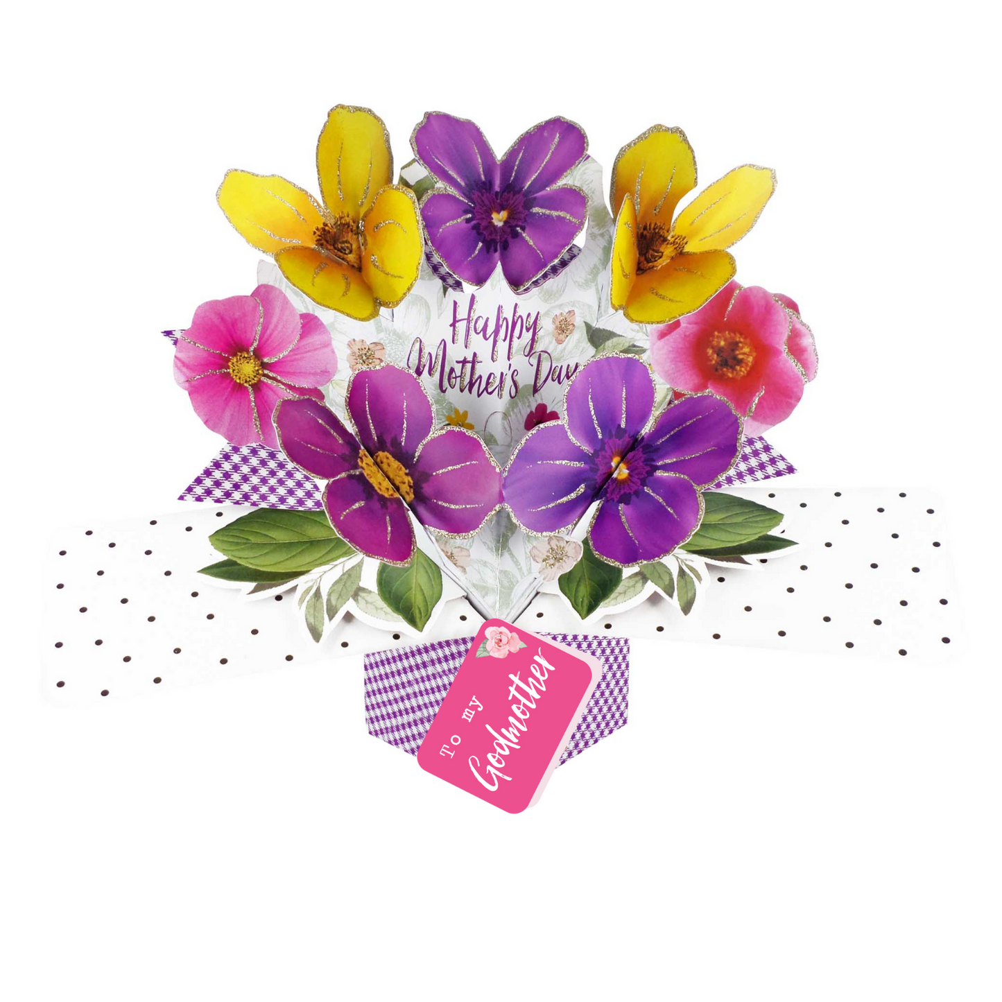 Happy Mother's Day To My Godmother Pansies Pop Up Card