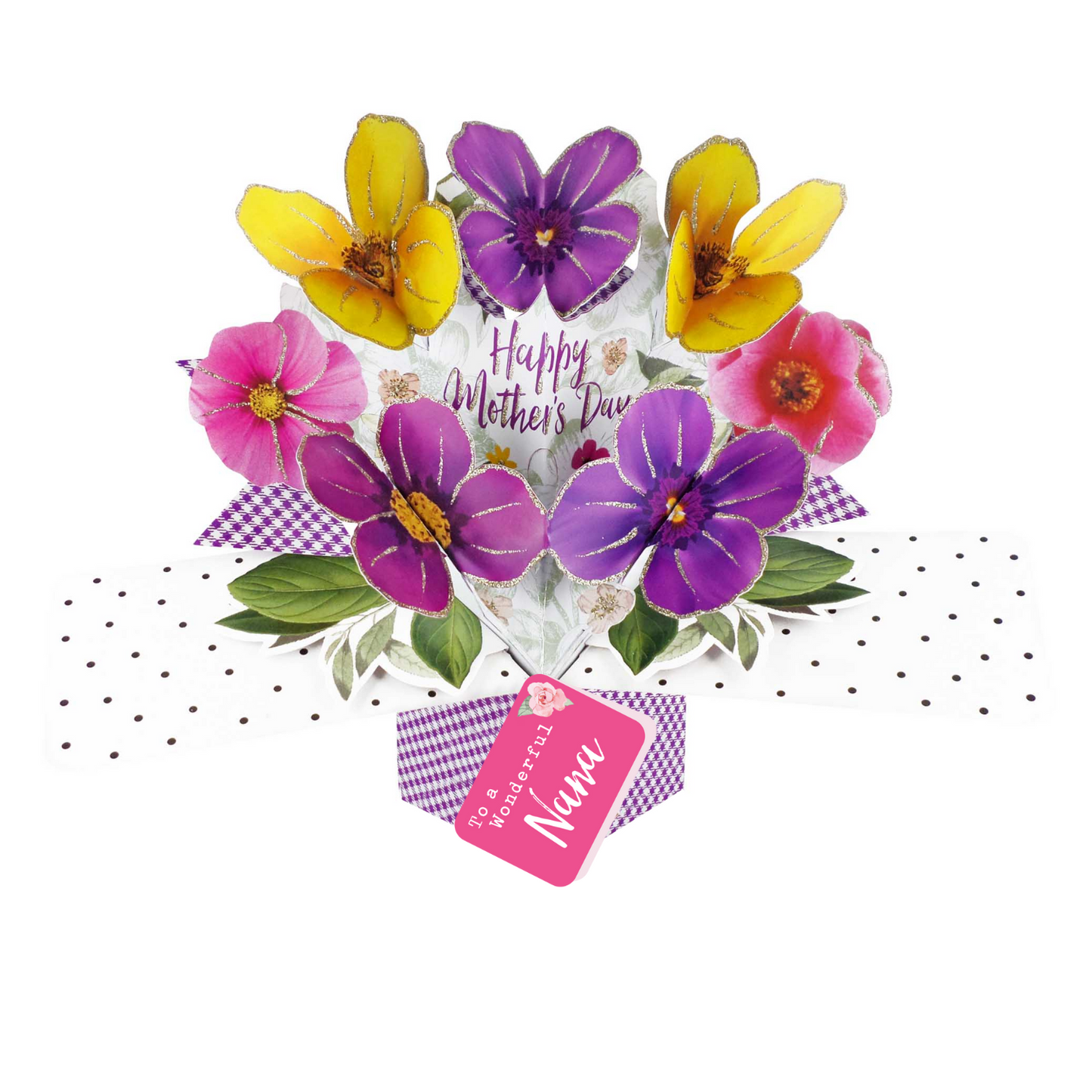 Happy Mother's Day To A Wonderful Nana Pansies Pop Up Card