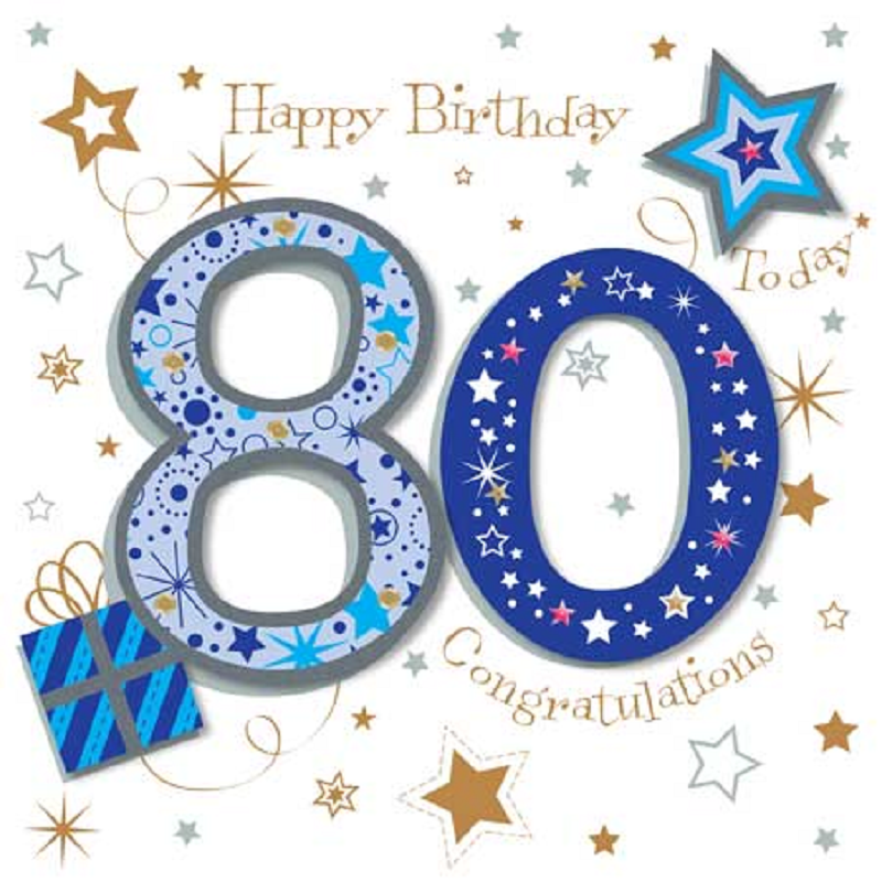 80th Congratulations Embellished Birthday Greeting Card – Love Kate's