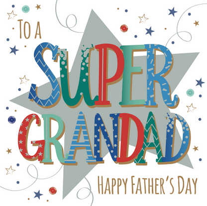 A Super Grandad Embellished Father's Day Card