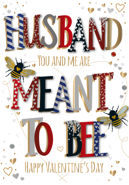 Husband Meant To Bee Embellished Valentine's Day Card