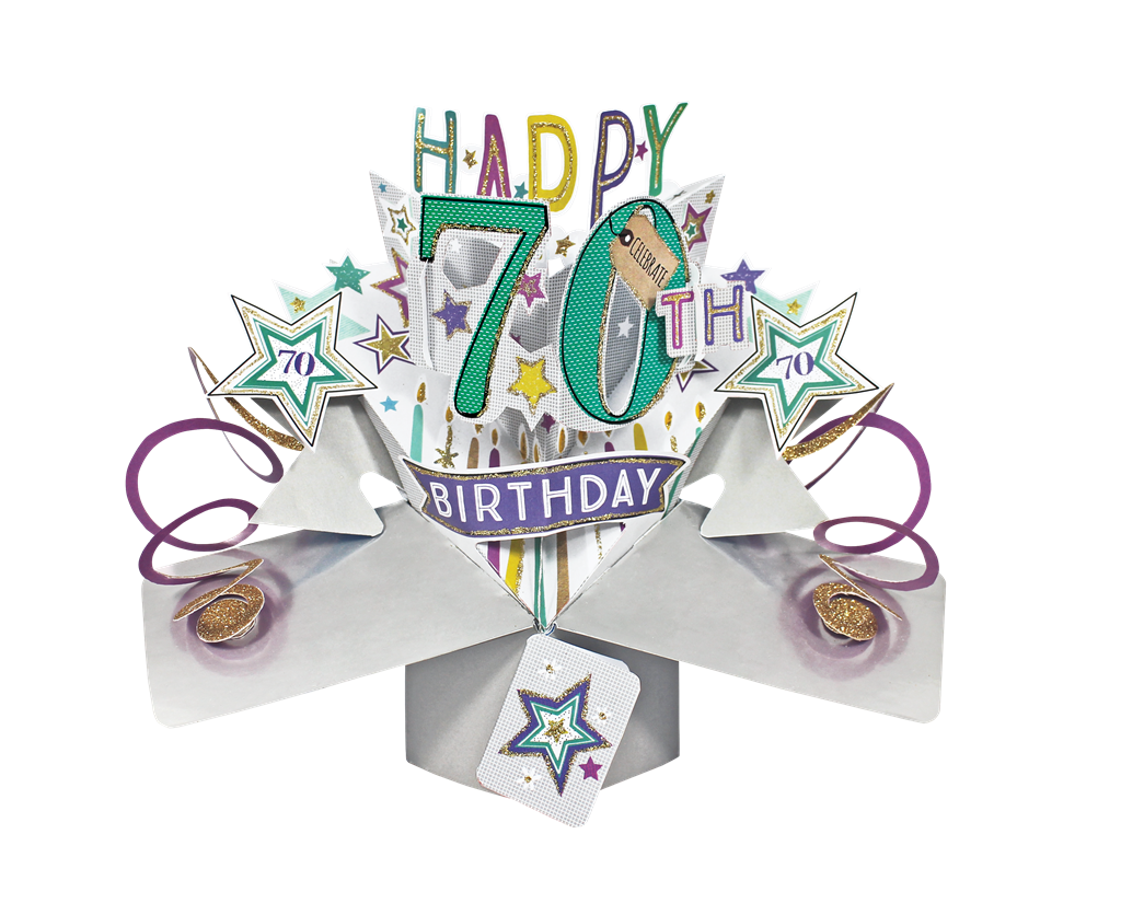 Happy 70th Birthday Pop-Up Greeting Card