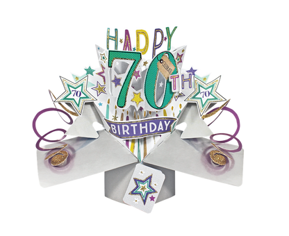 Happy 70th Birthday Pop-Up Greeting Card