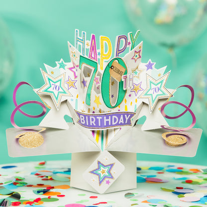 Happy 70th Birthday Pop-Up Greeting Card