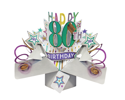 Happy 80th Birthday Pop-Up Greeting Card