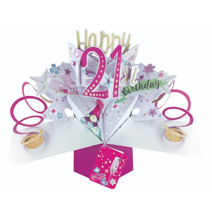 Happy 21st Birthday Pop-Up Greeting Card