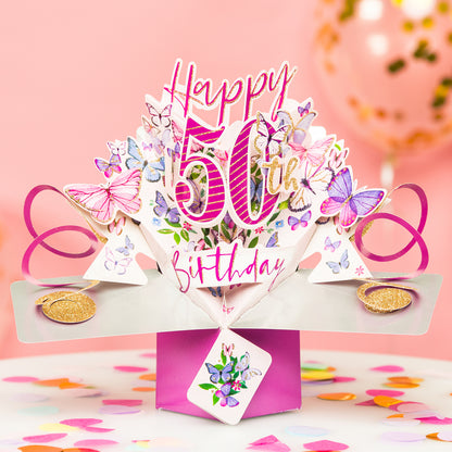 Happy 50th Birthday Pop-Up Greeting Card