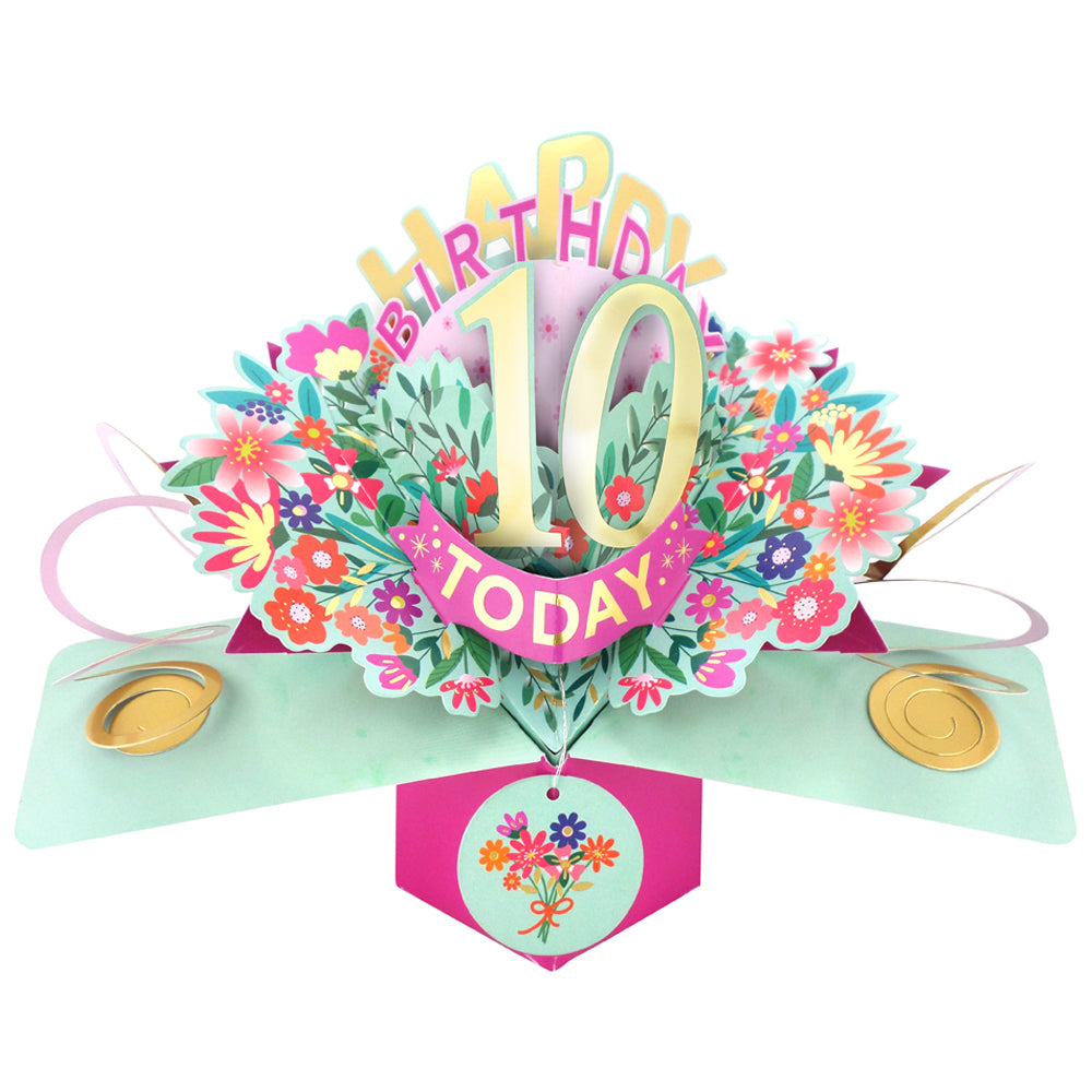 Happy 10th Birthday 10 Today Pop-Up Greeting Card