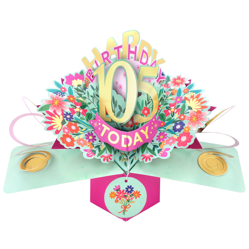 Happy 105th Birthday 105 Today Pop-Up Greeting Card