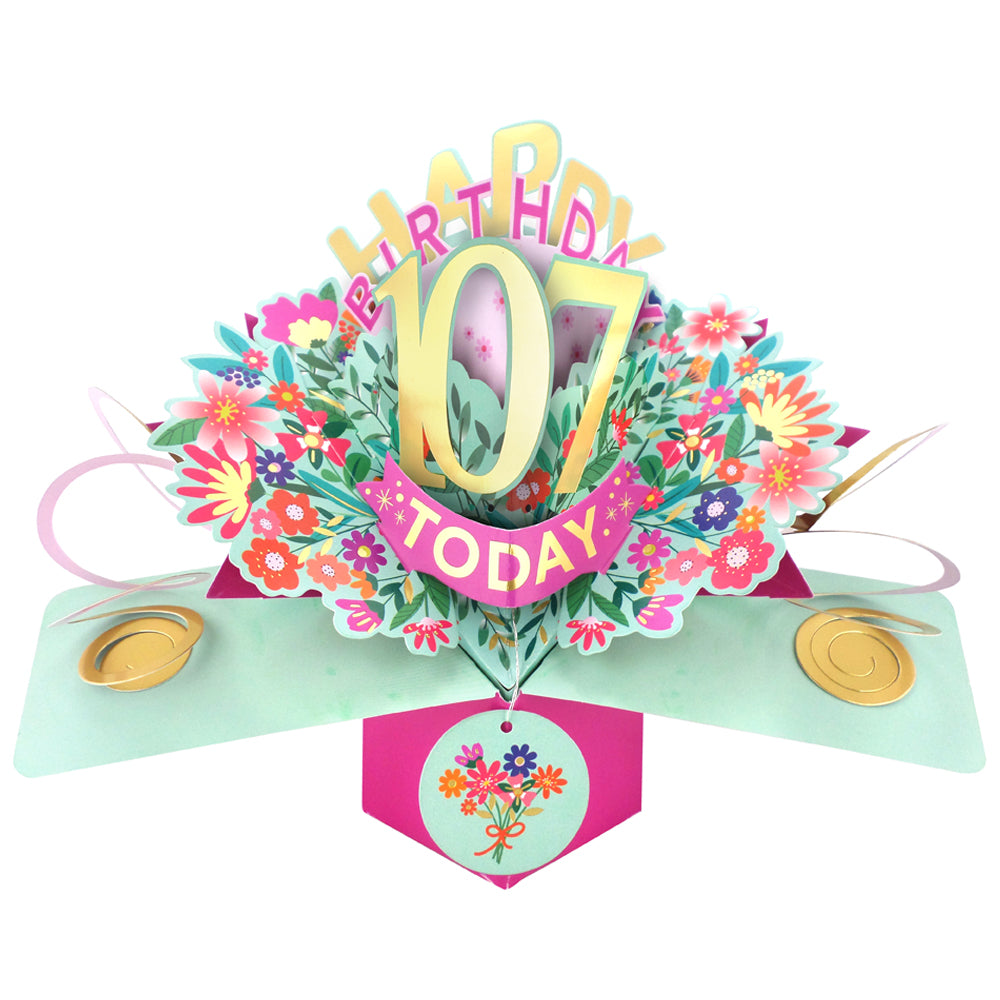 Happy 107th Birthday 107 Today Pop-Up Greeting Card