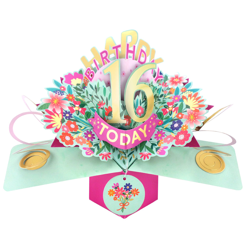 Happy 16th Birthday 16 Today Pop-Up Greeting Card