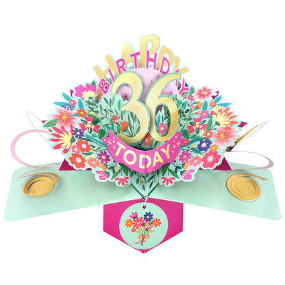 Happy 36th Birthday 36 Today Pop-Up Greeting Card