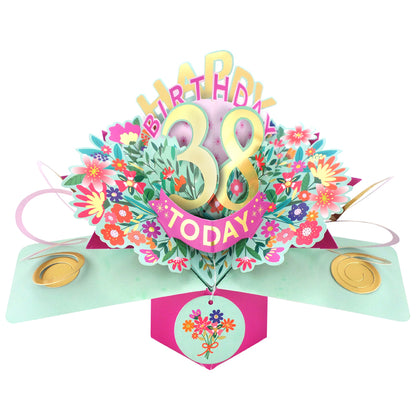 Happy 38th Birthday 38 Today Pop-Up Greeting Card