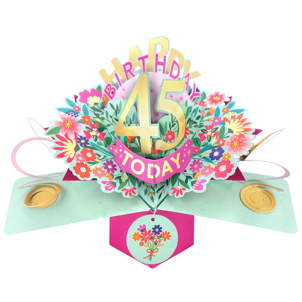 Happy 45th Birthday 45 Today Pop-Up Greeting Card