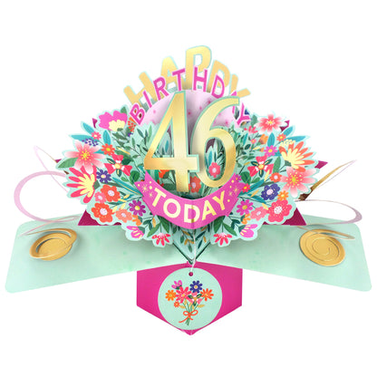 Happy 46th Birthday 46 Today Pop-Up Greeting Card