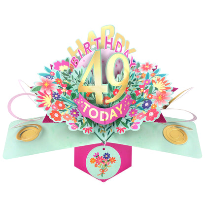 Happy 49th Birthday 49 Today Pop-Up Greeting Card