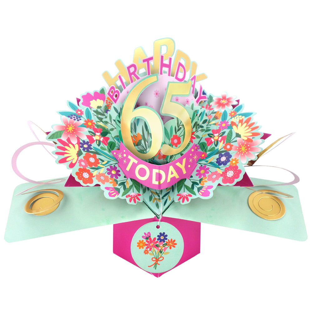 Happy 65th Birthday 65 Today Pop-Up Greeting Card