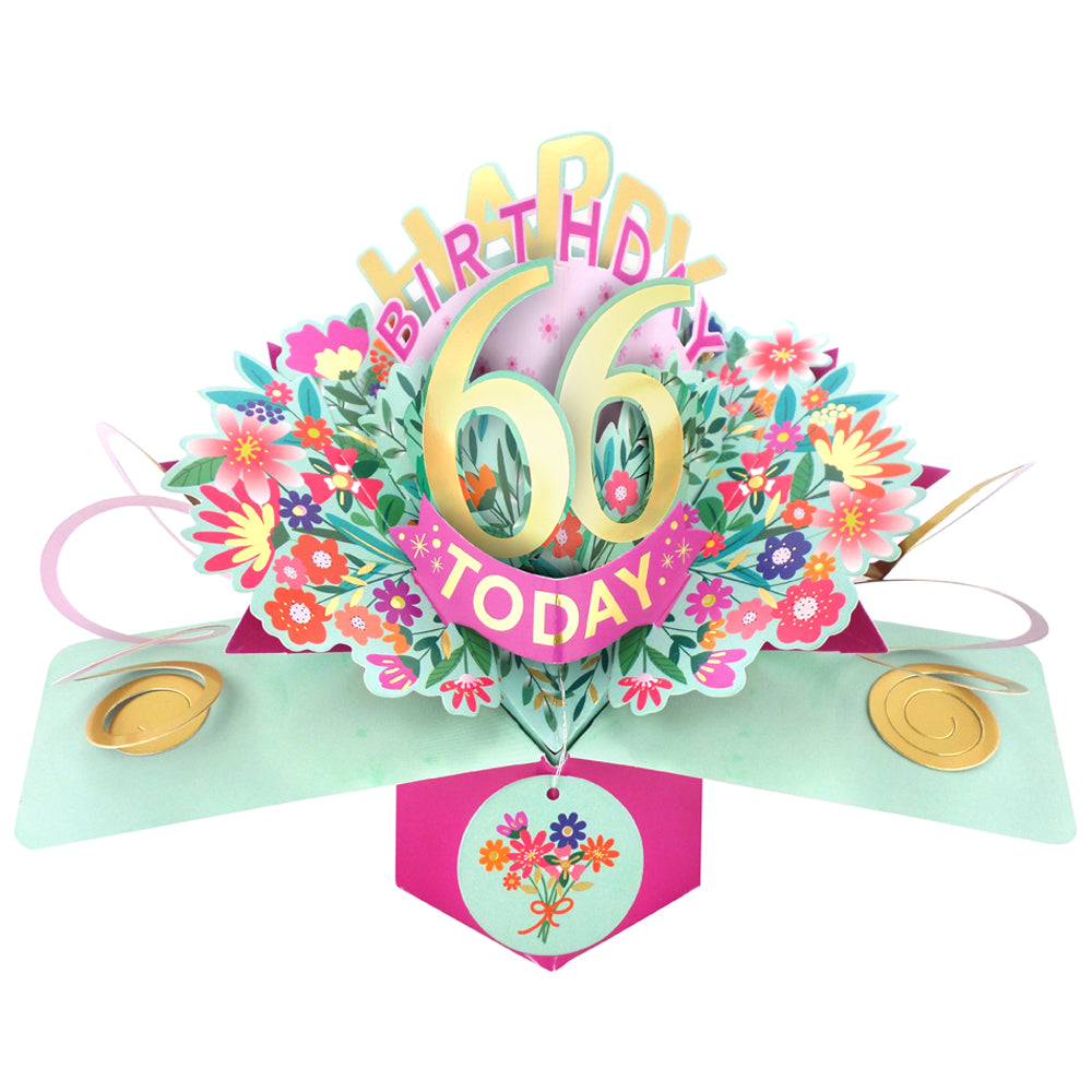 Happy 66th Birthday 66 Today Pop-Up Greeting Card