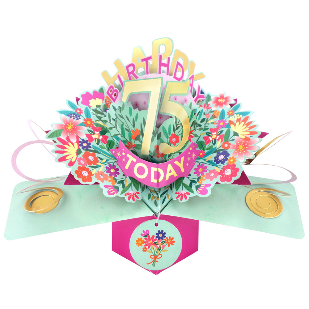 Happy 75th Birthday 75 Today Pop-Up Greeting Card