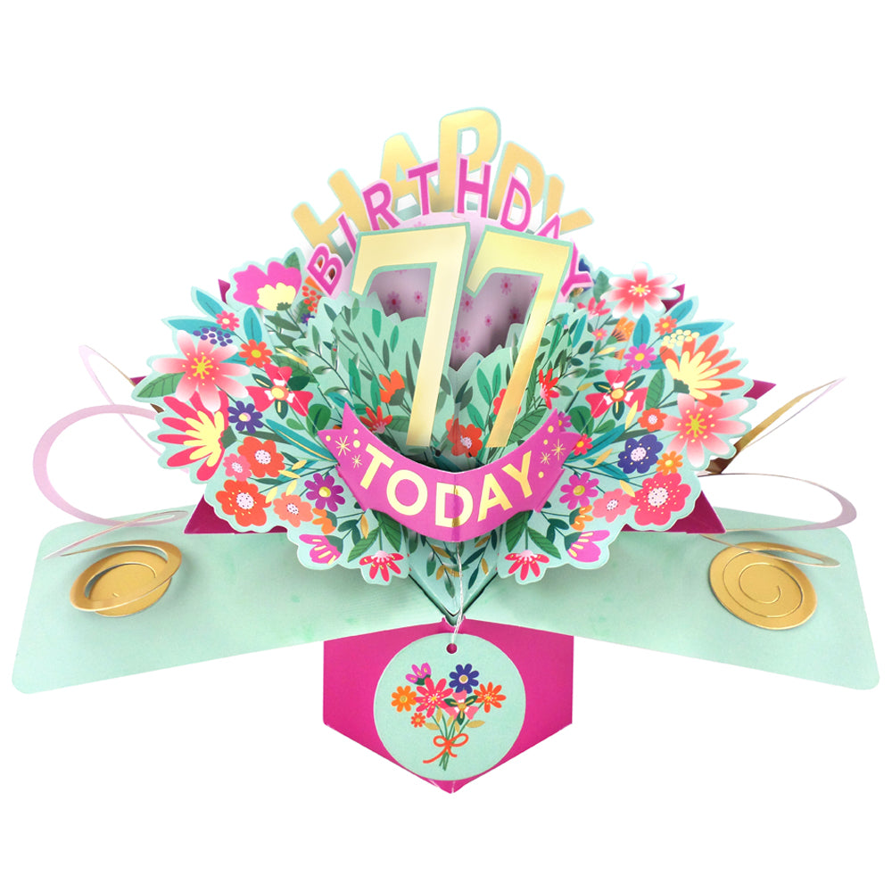 Happy 77th Birthday 77 Today Pop-Up Greeting Card