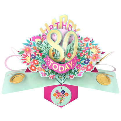 Happy 80th Birthday 80 Today Pop-Up Greeting Card