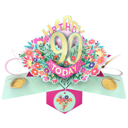 Happy 90th Birthday 90 Today Pop-Up Greeting Card