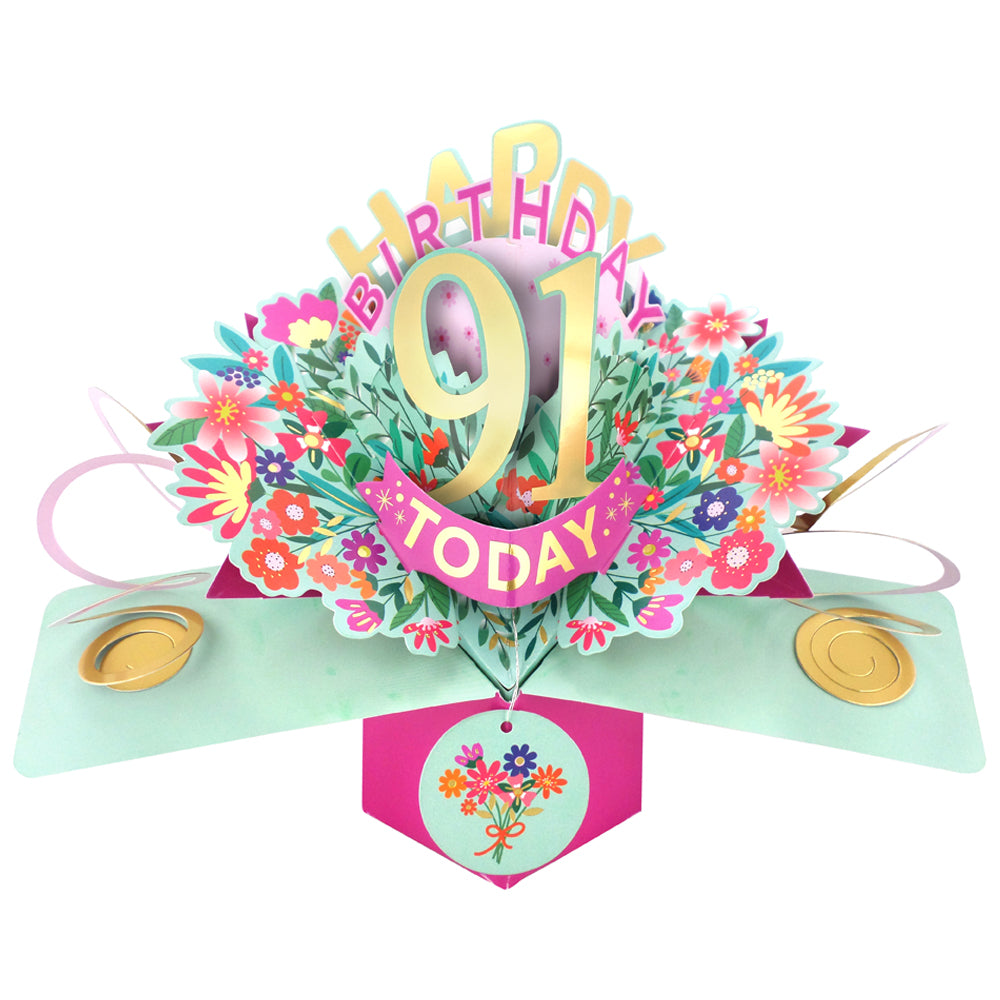 Happy 91st Birthday 91 Today Pop-Up Greeting Card