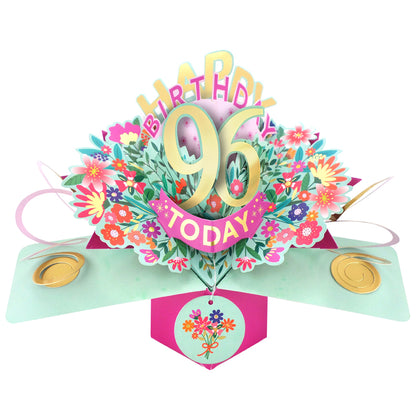 Happy 96th Birthday 96 Today Pop-Up Greeting Card