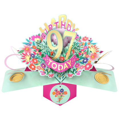 Happy 97th Birthday 97 Today Pop-Up Greeting Card