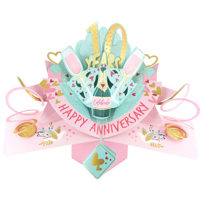 10 Years Happy 10th Anniversary Pop-Up Greeting Card