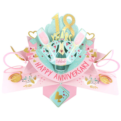 18 Years Happy 18th Anniversary Pop-Up Greeting Card