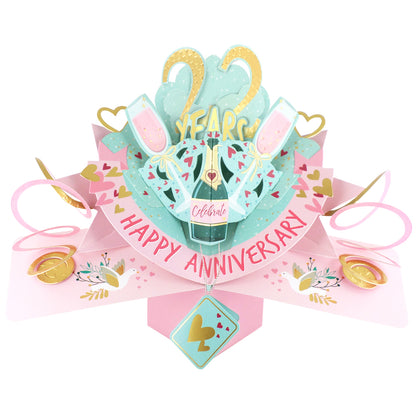 22 Years Happy 22nd Anniversary Pop-Up Greeting Card