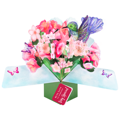 Pop Up Hummingbird & Flowers With Love To Someone Very Special Card