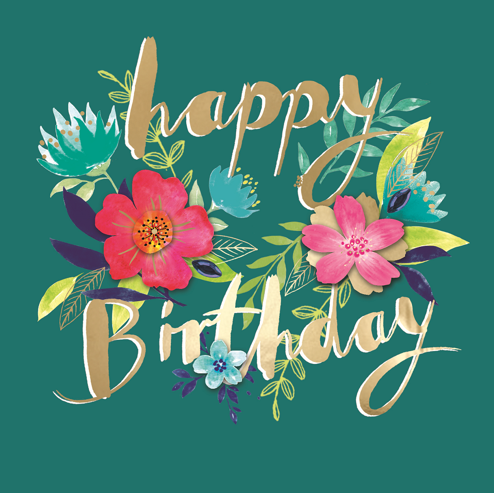 Birthday Floral Arrangement Embellished Birthday Greeting Card Love Kate S