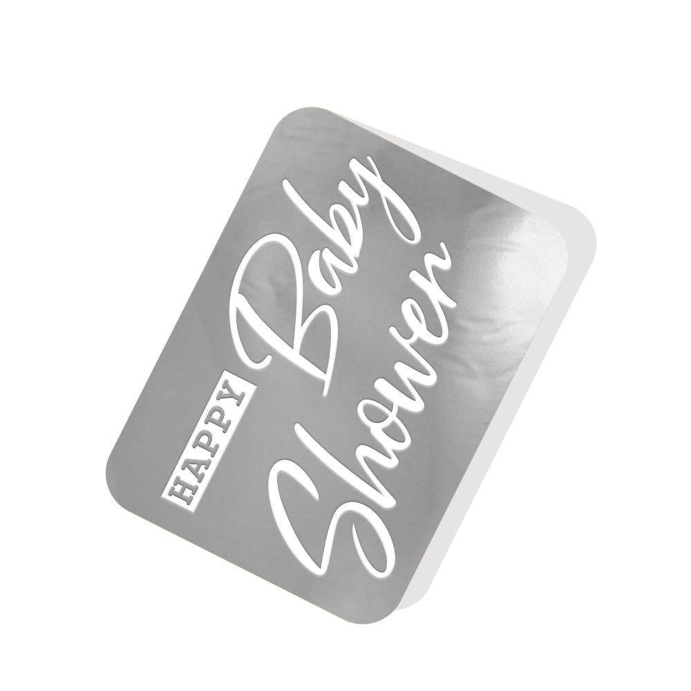 Happy Baby Shower Silver Tag