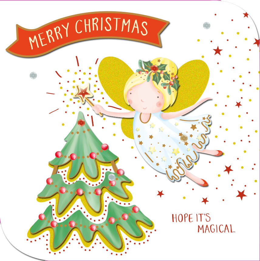 Magical Merry Christmas Embellished Christmas Card