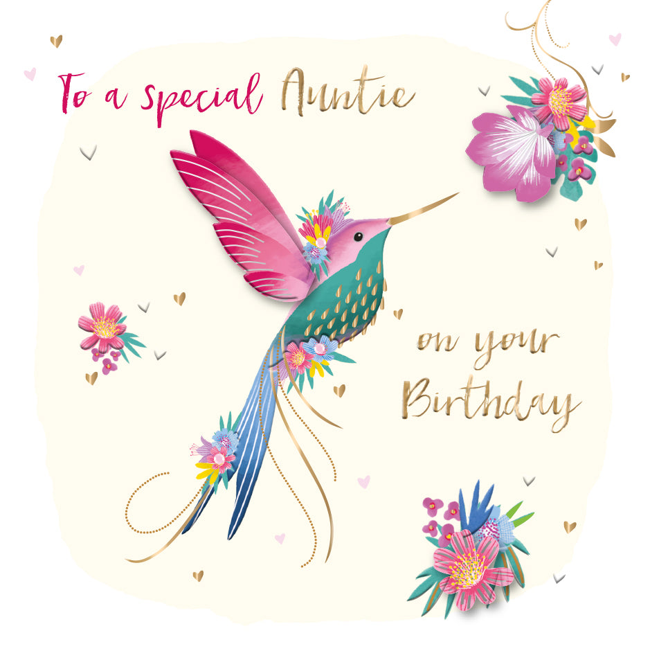 Special Auntie Embellished Birthday Greeting Card – Love Kate's