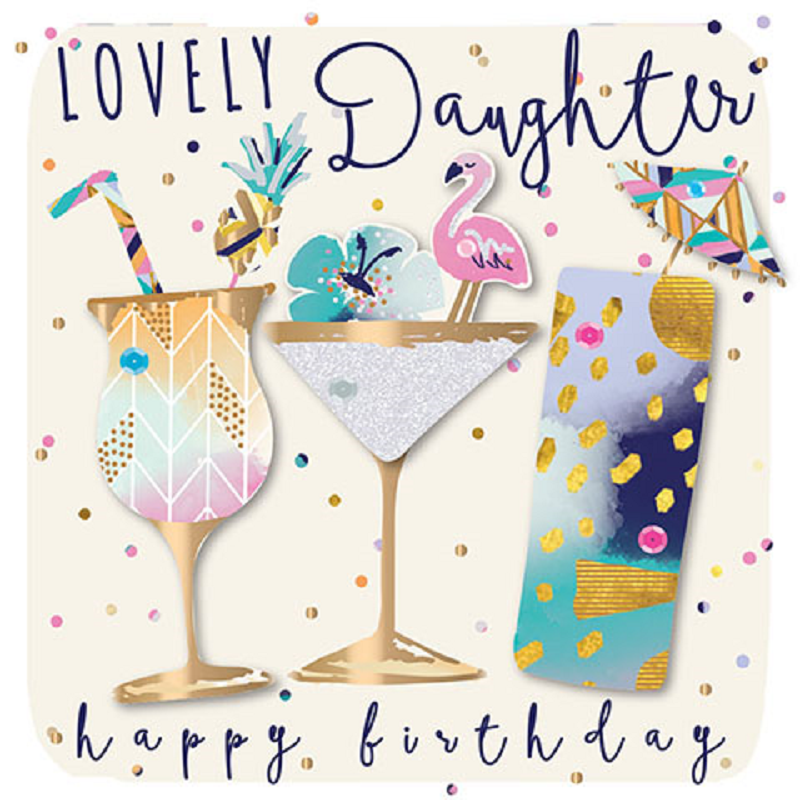 Lovely Daughter Embellished Birthday Greeting Card