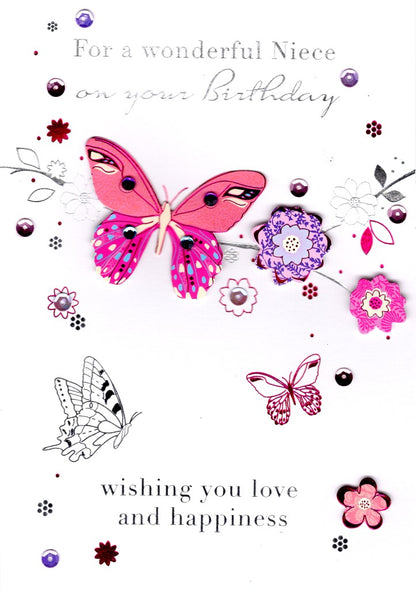 Wonderful Niece Handmade Birthday Greeting Card