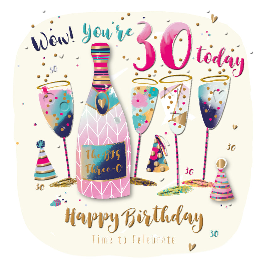 Female 30th Embellished Birthday Greeting Card – Love Kate's