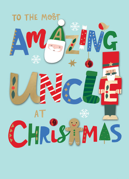 To The Most Amazing Uncle Fun Hand-Finished Christmas Card