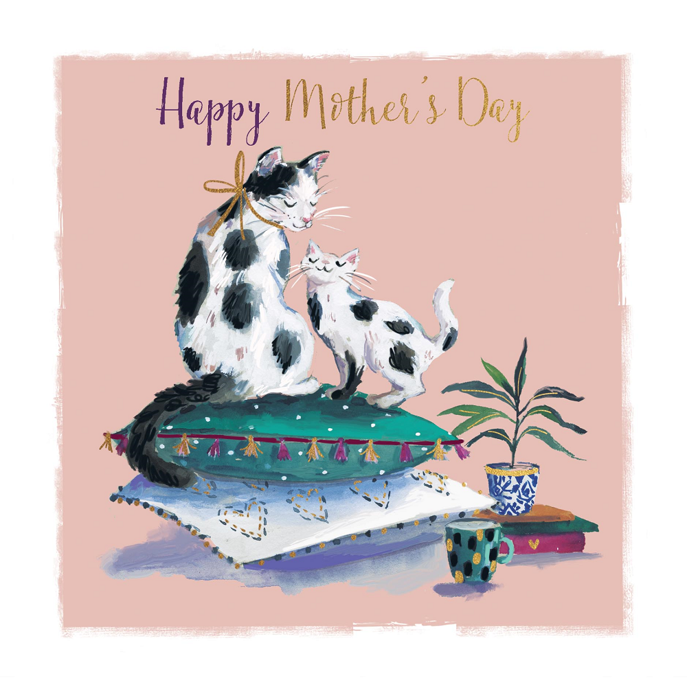 Happy Mother's Day Cat & Kitten Foiled Mother's Day Card