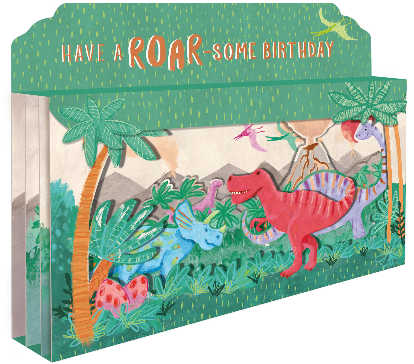 Spectacular 3D Roar-Some Dinosaur T-Rex Birthday Card