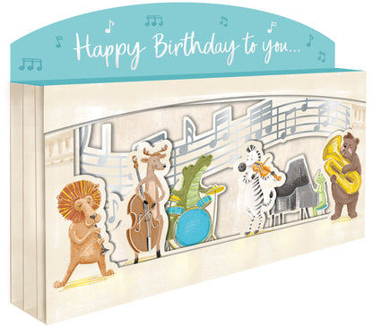 Spectacular 3D Animals & Musical Instruments Birthday Card