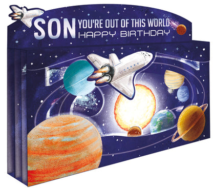 Spectacular 3D Space Out Of This World Son Birthday Card