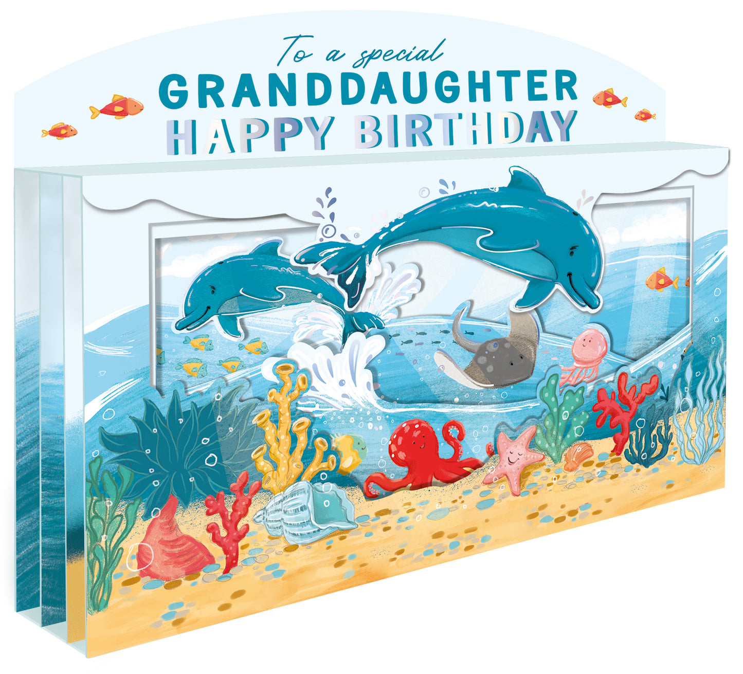 Spectacular 3D Under The Sea Granddaughter Birthday Card