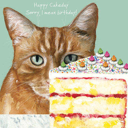 Cat Happy Cakeday Little Dog Laughed Birthday Card