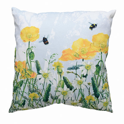 Tuppence A Bag Bumblebees & Yellow Wildflowers Cushion Gift