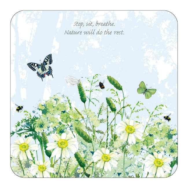 Sit & Breathe Bumblebee Tuppence A Bag Coaster